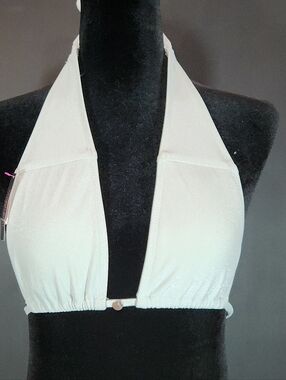 NWT Victoria’s Secret Marilyn Style White Shimmer Halter Swim Top Small